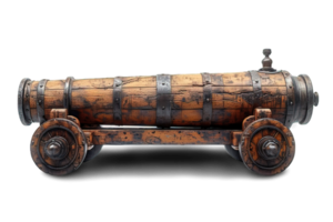 AI generated old cannon isolated on transparent background ,side view of antique artillery ,generative ai png