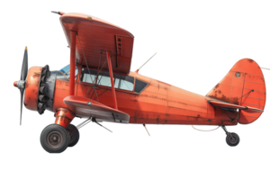 AI generated small airplane isolated on transparent background ,vintage plane png ,generative ai