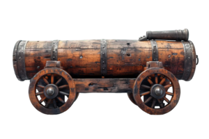 AI generated old cannon isolated on transparent background ,side view of antique artillery ,generative ai png