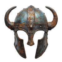 AI generated viking war helmet isolated on transparent background ,generative ai png