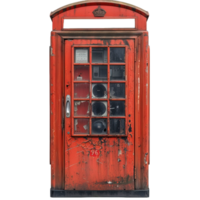 AI generated old red telephone box isolated on transparent background ,generative ai png