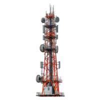 AI generated telecommunication signal tower isolated on transparent background ,generative ai png