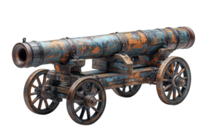 AI generated old cannon isolated on transparent background ,side view of antique artillery ,generative ai png