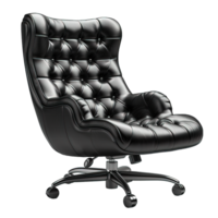 ai genererad chef stol isolerat på transparent bakgrund ,svart läder ärm stol png ,generativ ai