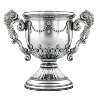AI generated silver cup trophy isolated on transparent background ,generative ai png