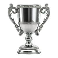 AI generated silver cup trophy isolated on transparent background ,generative ai png