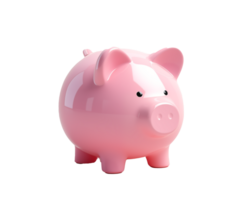 AI generated cute pink piggy bank png