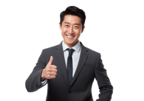 AI generated portrait of happy and joyful asian businessman png