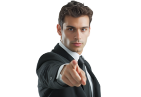 AI generated businessman pointing finger png