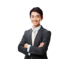 AI generated portrait of happy and joyful asian businessman png