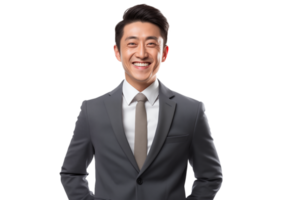 AI generated portrait of happy and joyful asian businessman png