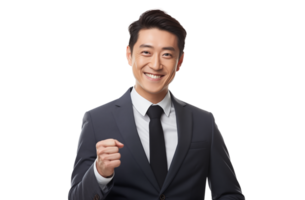 AI generated portrait of happy and joyful asian businessman png