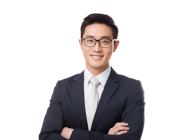 AI generated portrait of happy and joyful asian businessman png