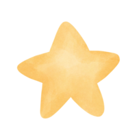 Yellow star in watercolor png