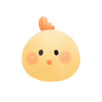 Chicken face in watercolor png
