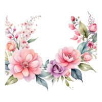 ai gegenereerd waterverf bloemen bloem ontwerp, waterverf bloem regelingen bloemen, waterverf bloem ontwerp, bloem sublimatie bloemen clip art, bruiloft decoratie png