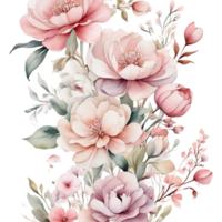 AI generated Watercolor Floral Flower Design, Watercolor Flower Arrangements Floral, Watercolor Flower Design, Flower Sublimation Floral Clipart, Wedding Decoration png