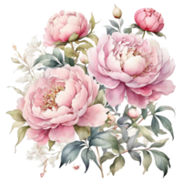 AI generated Watercolor Floral Flower Design, Watercolor Flower Arrangements Floral, Watercolor Flower Design, Flower Sublimation Floral Clipart, Wedding Decoration png