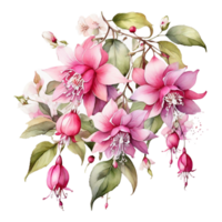 AI generated Watercolor Floral Flower Design, Watercolor Flower Arrangements Floral, Watercolor Flower Design, Flower Sublimation Floral Clipart, Wedding Decoration png