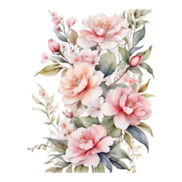 AI generated Watercolor Floral Flower Design, Watercolor Flower Arrangements Floral, Watercolor Flower Design, Flower Sublimation Floral Clipart, Wedding Decoration png