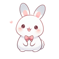 ai généré 2d isolé mignonne lapin ,ai généré png