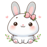 ai généré 2d isolé mignonne lapin ,ai généré png