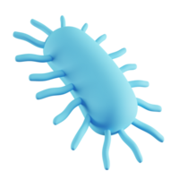 3d illustratie van blauw bacterie png