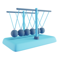 3d illustratie van blauw Newton wieg png