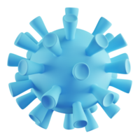 3d illustratie van blauw virus png