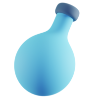 3d illustratie van blauw volumetrisch fles png