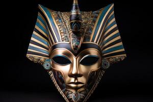 AI generated Intricate Osiris face god mask. Generate Ai photo