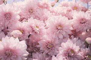 AI generated Delicate Pastel pink flowers in silk textile. Generate Ai photo