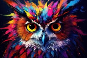 AI generated Majestic Owl portrait bird predator. Generate Ai photo
