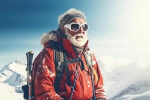 AI generated Expansive Person ski resort. Generate AI photo