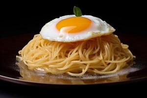 AI generated Delicious Egg pasta. Generate Ai photo