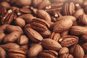 AI generated Textured Pecan mockup background. Generate Ai photo