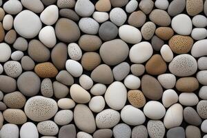 AI generated Grayish Pebble concrete structure stones. Generate Ai photo