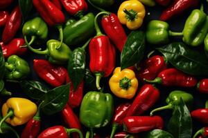 AI generated Nutritious Organic colorful peppers. Generate Ai photo