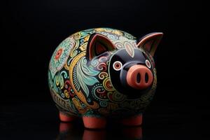 AI generated Charming Cute piggy bank. Generate Ai photo