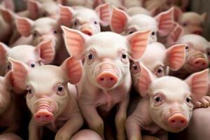 AI generated Rustic Piglet pig farm. Generate AI photo