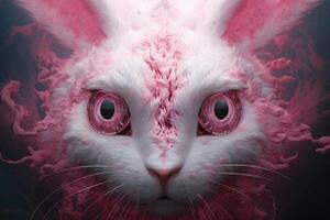 AI generated Detailed Rabbit pink eye closeup. Generate Ai photo