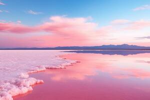 ai generado tranquilo rosado sal lago spa. generar ai foto