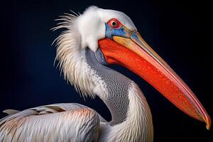 AI generated Aquatic Pelican exotic bird. Generate Ai photo