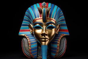 AI generated Historical Pharaoh mask colorful. Generate Ai photo