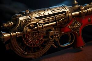 AI generated Vintage Pirate gun closeup. Generate Ai photo