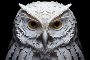 AI generated Silent Polar owl winter. Generate Ai photo