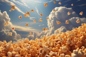 AI generated Salty Popcorn snack sky. Generate Ai photo