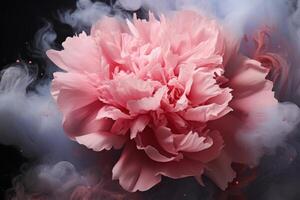 AI generated Aromatic Smoke peony elegance. Generate Ai photo