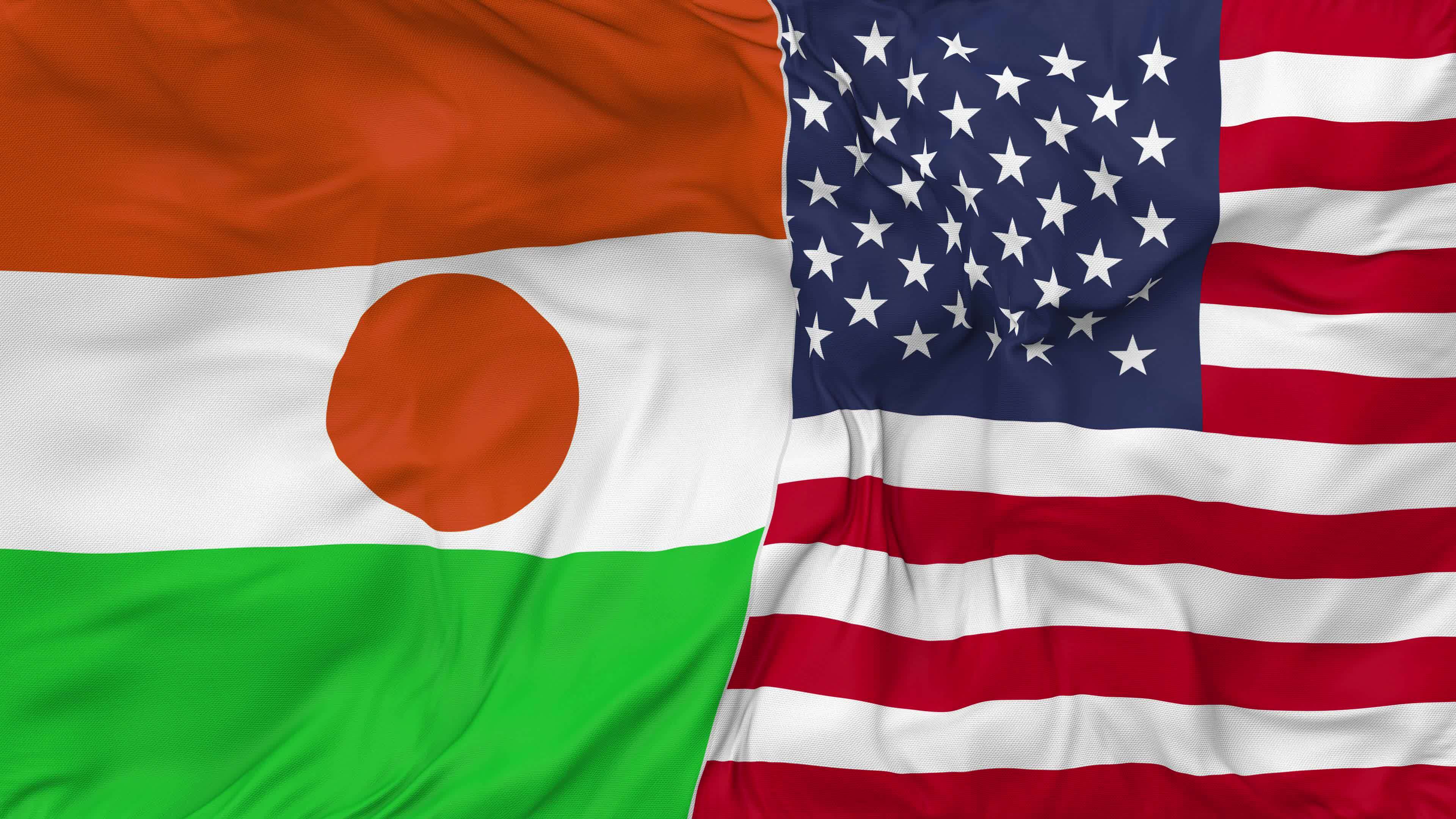 United States and Niger Flags Together Seamless Looping Background
