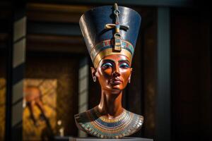 AI generated Ancient Queen nefertiti statue. Generate Ai photo
